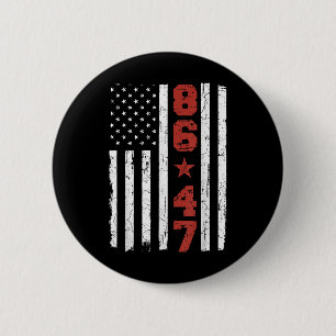 Retro Amerikaanse vlag 86 47 Ronde Button 5,7 Cm