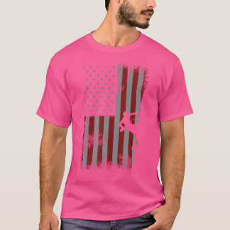 Retro Amerikaanse vlag bergbeklimmen cadeau voor C T-shirt