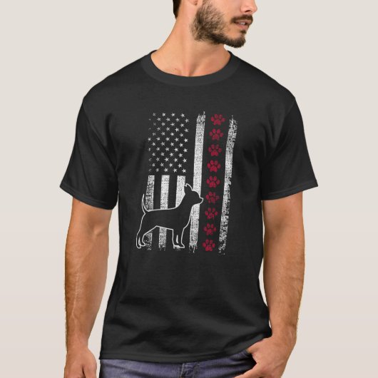 Retro  - amerikaanse vlag Chihuahua dog 4e van j T-shirt (Voorkant)