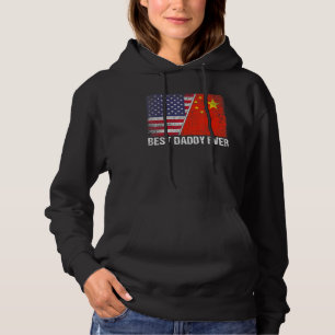 Retro Amerikaanse vlag China vlag beste papa ooit Hoodie