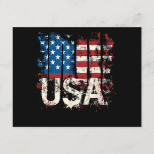Retro Amerikaanse Vlag Verenigde Staten 4 juli Informatiekaartje