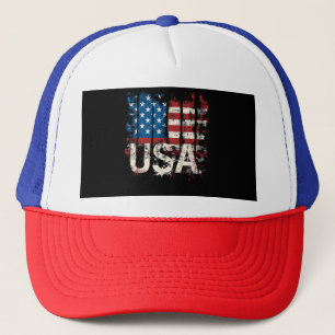 Retro Amerikaanse Vlag Verenigde Staten 4 juli Trucker Pet