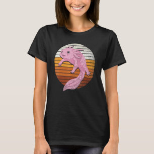 Retro Amfibie Dier Exotische Salamander Axolotl T-shirt