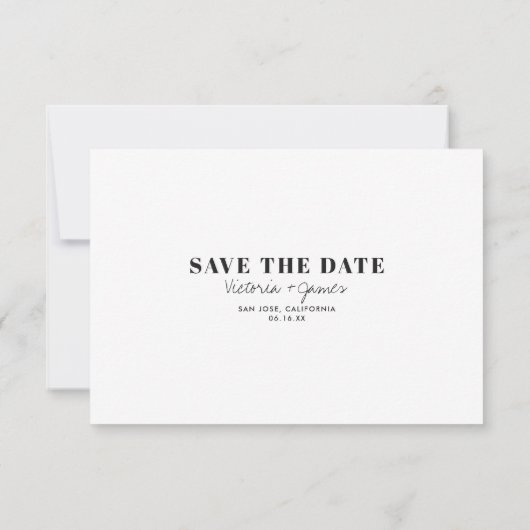 Retro Ampersand Typography Wedding Save the Date (Achterkant)