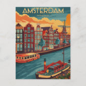 Retro Amsterdam, Nederland Briefkaart (Voorkant)