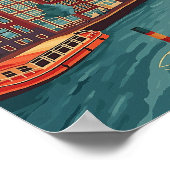 Retro Amsterdam, Nederland Poster (Hoek)