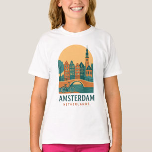 Retro Amsterdam Nederland Reis T-Shirt