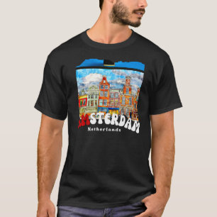 Retro Amsterdam Schilderen Nederland Amsterdam T-shirt