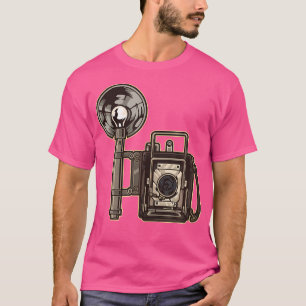 Retro analoge camera met flitser - Fotografie T-shirt