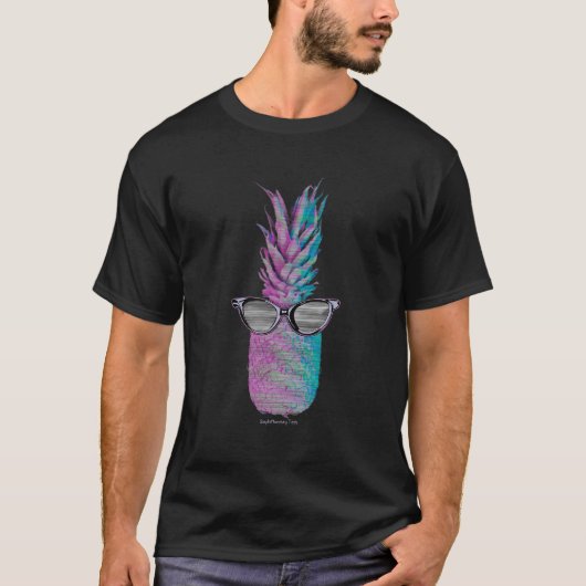 Retro ananas met zonnebril met zomerse Vibe T-shirt (Voorkant)