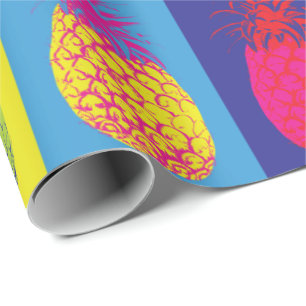 Retro ananas Pop Art Bright Bold Modern Pattern Cadeaupapier