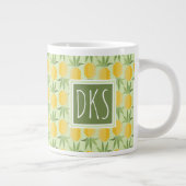 Retro-ananassen | Monogram Jumbo Beker (Rechts)