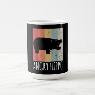 Retro Angry Hippo - Hippopotamus Magische Mok