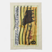 Retro Angus Cattle Theedoek (Verticaal)