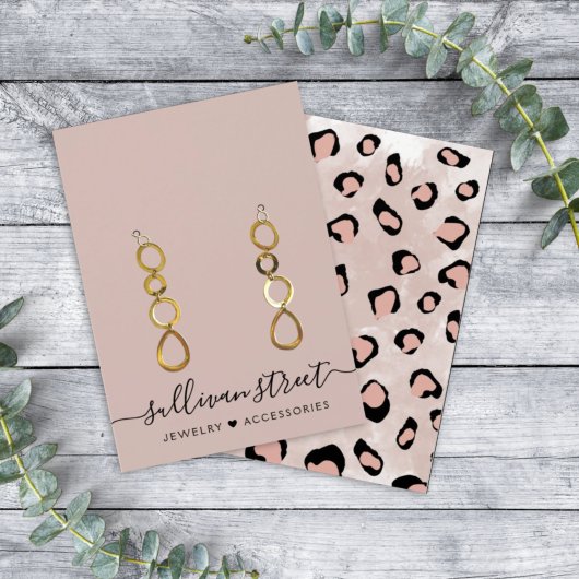 Retro Animal Print Earings Display Kaart