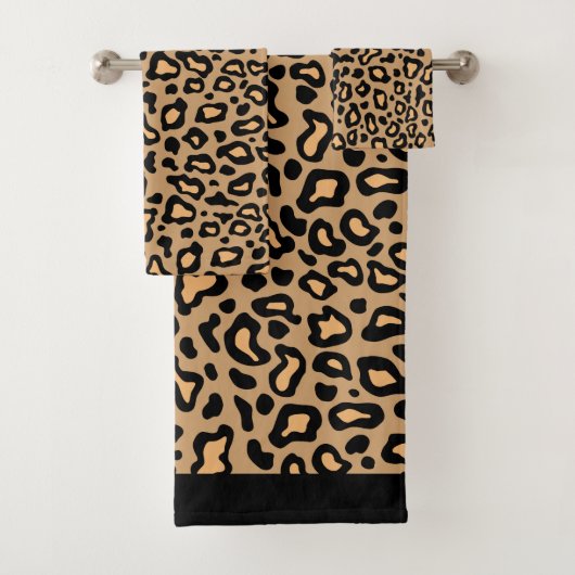 Retro Animal Print Leopard Bathroom Towelen Bad Handdoek (Insitu)