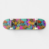 Retro Animal Silhouettes Patroon Skateboard (Horizontaal)