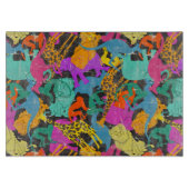 Retro Animal Silhouettes Patroon Snijplank (Voorkant)