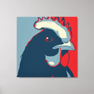 Retro Animal Wall Pop Art Chicken Portrait Canvas Afdruk