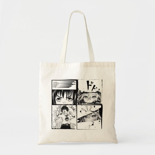 Retro Anime-actierasters Tote Bag (Voorkant)