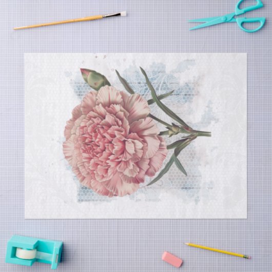 Retro  Anjer Bloem Tissuepapier (Craft)