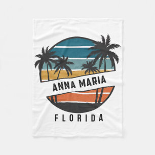 Retro Anna Maria Strand Florida Surfplank Surfen  Fleece Deken