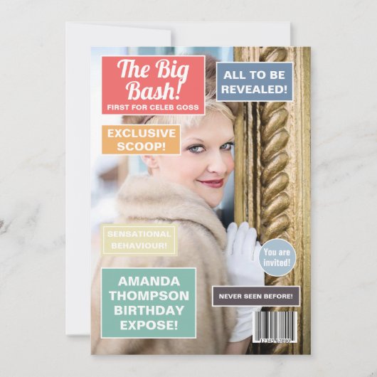 Retro Anniversaire Magazine Couverture Invitation (Devant)