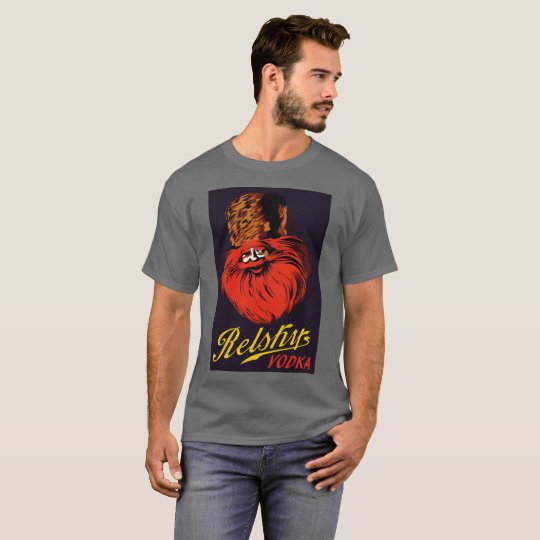 Rétro annonce russe vintage de vodka de style t-shirt