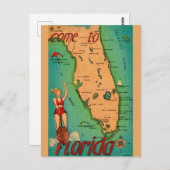 Retro ansichtkaart van Florida  Briefkaart (Voorkant / Achterkant)