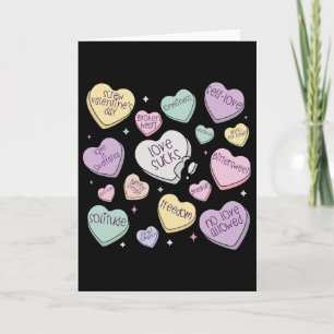 Retro anti-valentijns snoep vintage hart liefde zu kaart