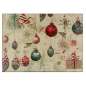 Retro Antiek kerstversieringen Snijplank (Voorkant)