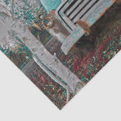 Retro  Antiek Rustic Blauwgroen Bruin Gray Truck Tissuepapier (Detail)