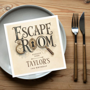 Retro Antieke Escape Room Mysterie Sleutel Puzzel Servet