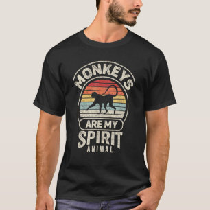 Retro apen zijn mijn geest dierlijke aap t-shirt