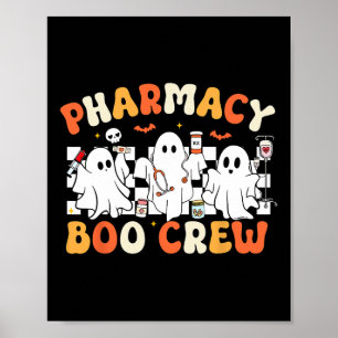 Retro Apotheek Boo Crew Ghost Apotheker Tech Hall Poster
