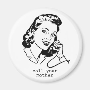Rétro appel vintage votre aimant drôle de mère