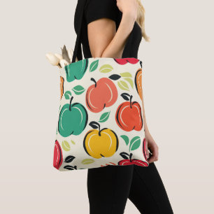 Retro Apple Boomgaard Oogst Boodschappen  Draagtas