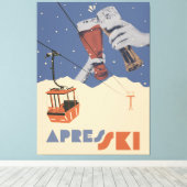 Retro Apres Ski  Canvas Afdruk (Insitu (Houten vloer))