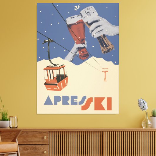 Retro Apres Ski  Canvas Afdruk (Insitu (Woonkamer))