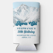 Retro Apres Ski Winter Mountain Birthday Party (Achterkant)