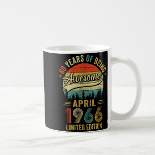 Retro april 1966 60 jaar oud 60ste verjaardag mann koffiemok