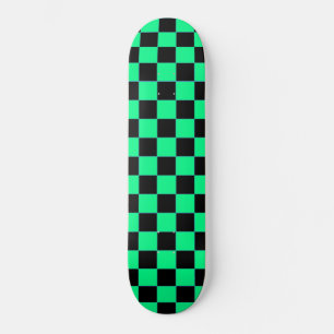 Retro Aqua en Zwarte Checker Skateboard