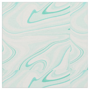Retro Aqua Green Swirl Liquid Painting Aesthetics Stof