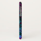 Retro Aqua Magenta en Black Abstract Swirl Case-Mate iPhone Case (Achterkant/links)