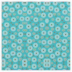 Retro Aqua Oranje patroon Stof