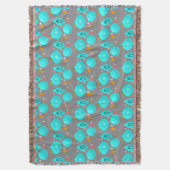 Retro Aqua Ornamenten Deken (Voorkant Verticaal)