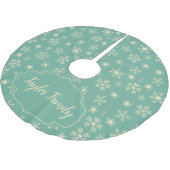 Retro Aqua Snowflakes  Kerstboom Rok (Gekanteld)