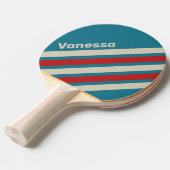 Retro Aqua Surf Angled Striping with Name Tafeltennisbatje (Voorkant Gekanteld)