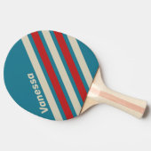Retro Aqua Surf Angled Striping with Name Tafeltennisbatje (Zijkant)