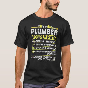 retro arbeidskosten loodgieter uurtarief t-shirt